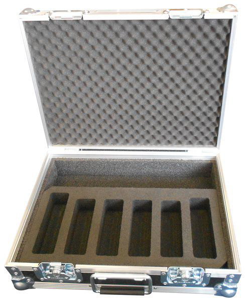 x6 Way Microphone Flight Case With Foam Insert